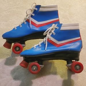 VINTAGE Chicago Starfire Roller Skates Blue / Red